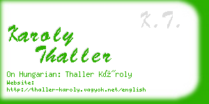 karoly thaller business card